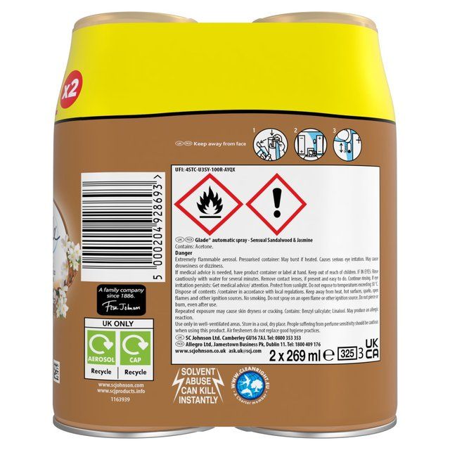 Glade Automatic Spray Twin Refill Sandalwood & Jasmine Air Freshener 2 x 269ml