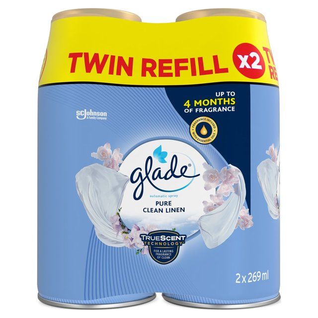 Glade Autospray Twin Refill Clean Linen Air Freshener 2 x 269ml