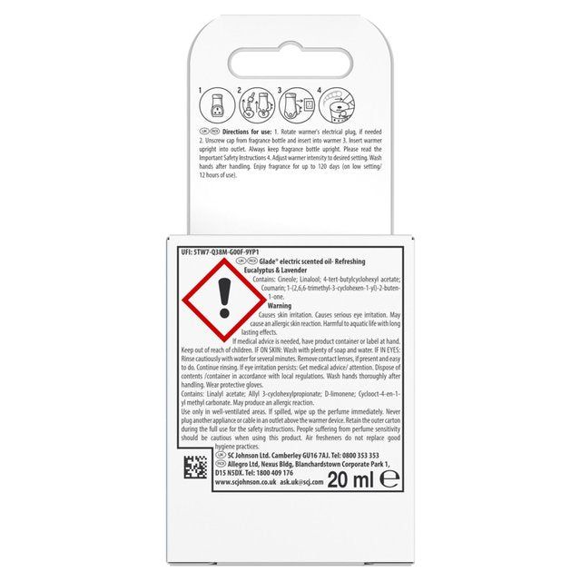 Glade Plug In Refill Electric Scented Oil Eucalyptus & Lavender 20ml