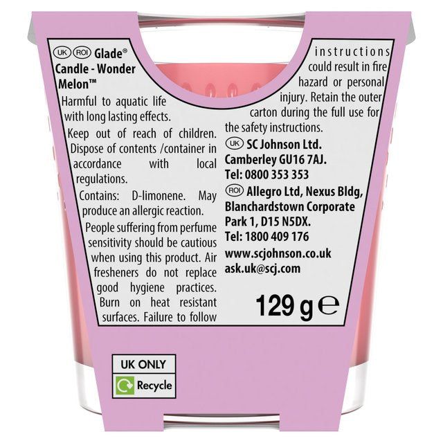 Glade Scented Candle Wondermelon 129g