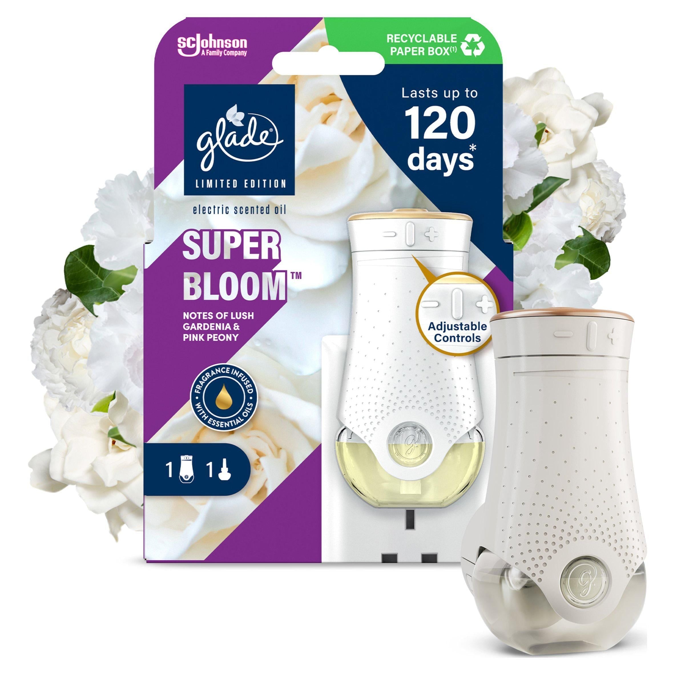 Glade Scented Plug In Holder & Refill Super Bloom 20ml