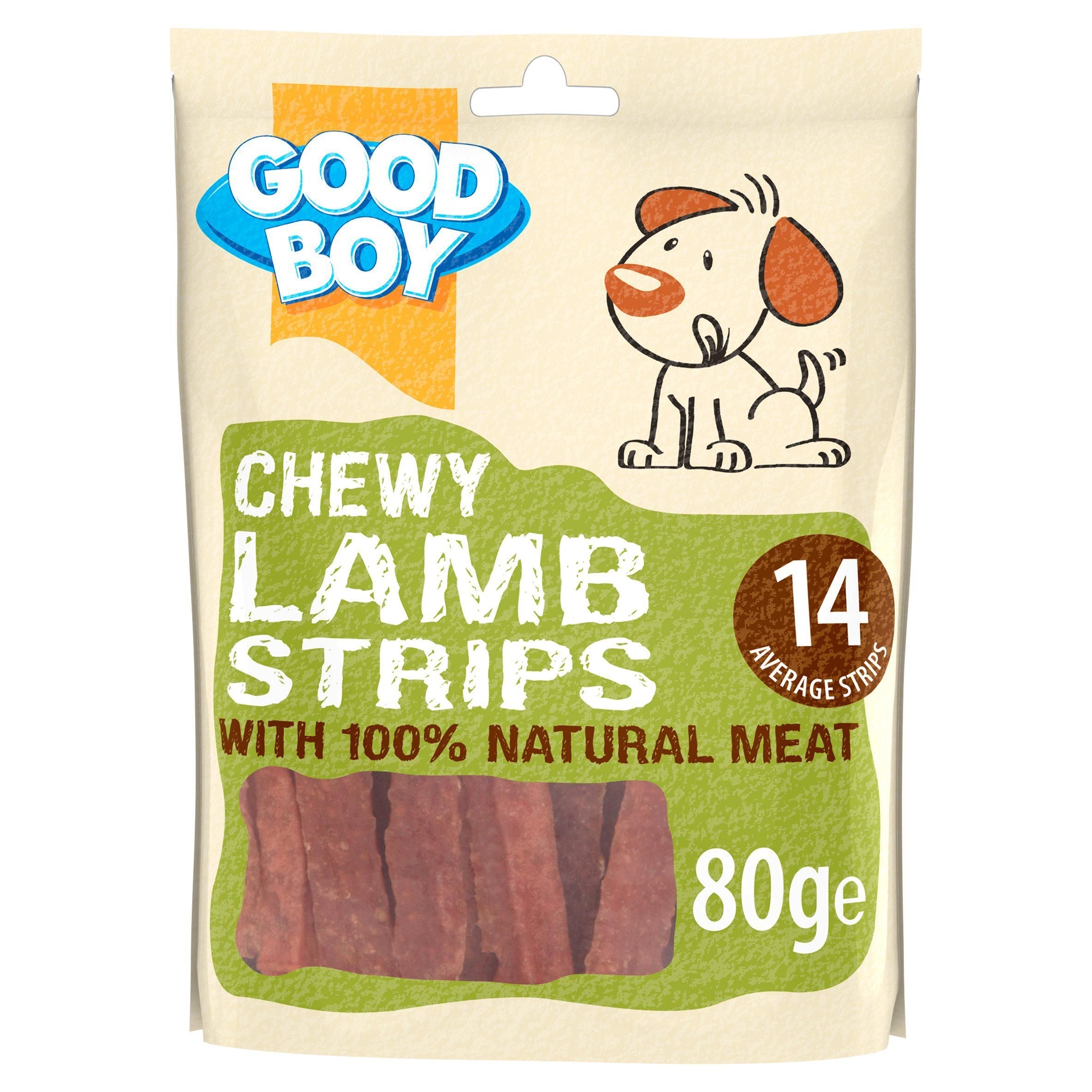 Good Boy Pawsley & Co Chewy Lamb Strips Dog Treats 80g