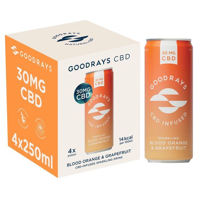 Goodrays CBD Drinks - Blood Orange & Grapefruit 4 x 250ml