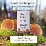Grass & Co. DREAM Reishi Mushrooms with Magnesium + Sage, 60 Vegan Capsules