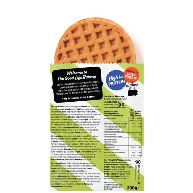 Griddle Original High Protein Toaster Waffles 200g