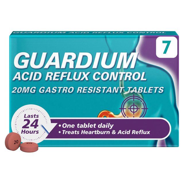 Guardium Acid Reflux Control Tabs Heartburn Indigestion 7 per pack