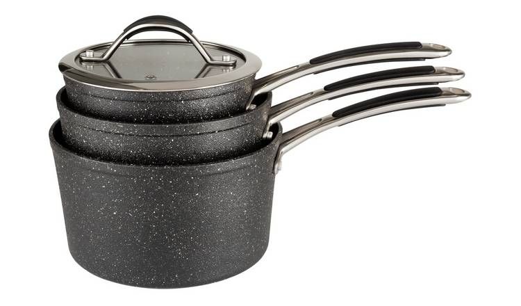 Habitat 3 Piece Rock Effect Saucepan Set