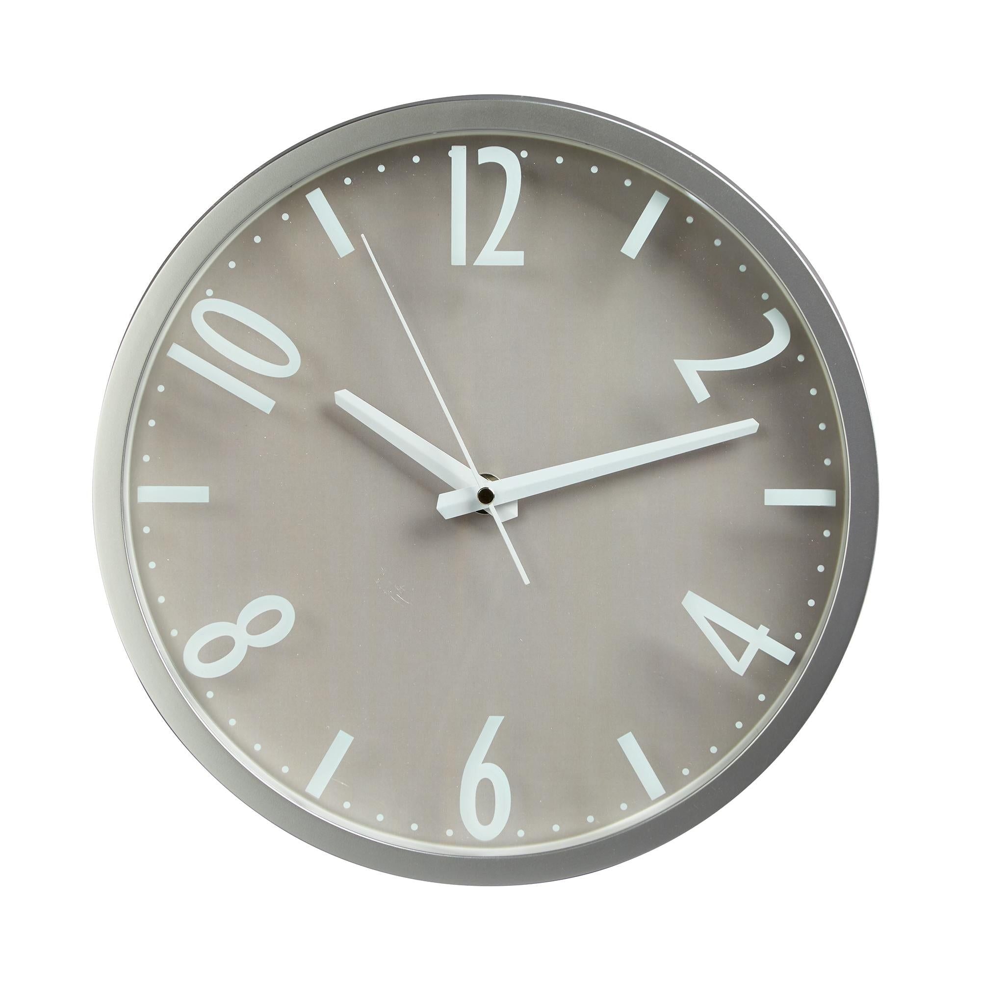 Habitat Contemporary Wall Clock - Silver