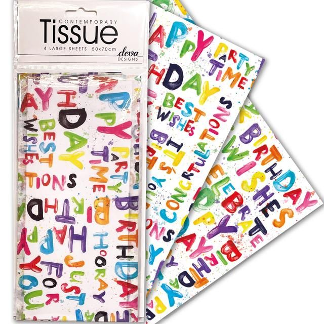 Happy Birthday Tissue Paper 4 per pack