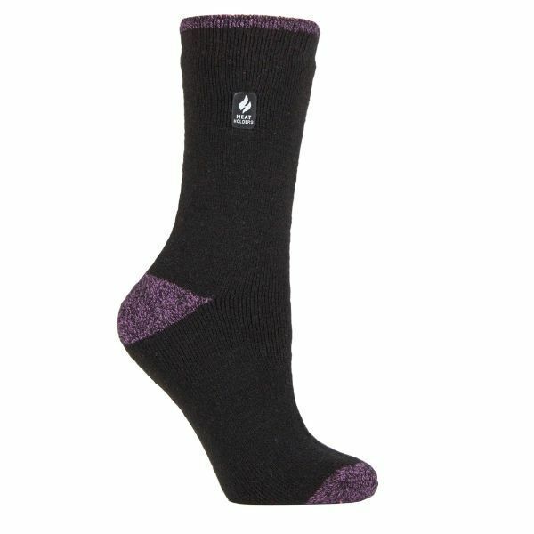 Heat Holders Lite Womens Insulated Thermal Socks 4-8 UK Black / Berry H&T (Tenerife)