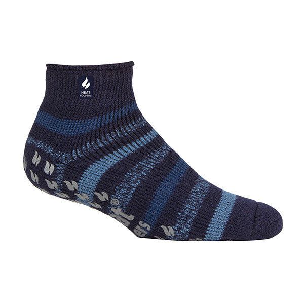 Heat Holders Mens Ankle Thermal Slipper Socks 6-11 UK Blue Stripe / 1EA