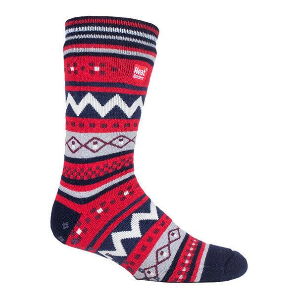 Heat Holders Mens Nordic Thermal Slipper Socks 6-11 UK Navy / Red / 1EA