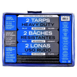 Heavy Duty Reversible Blue and Silver Tarpaulin, 2 Pack