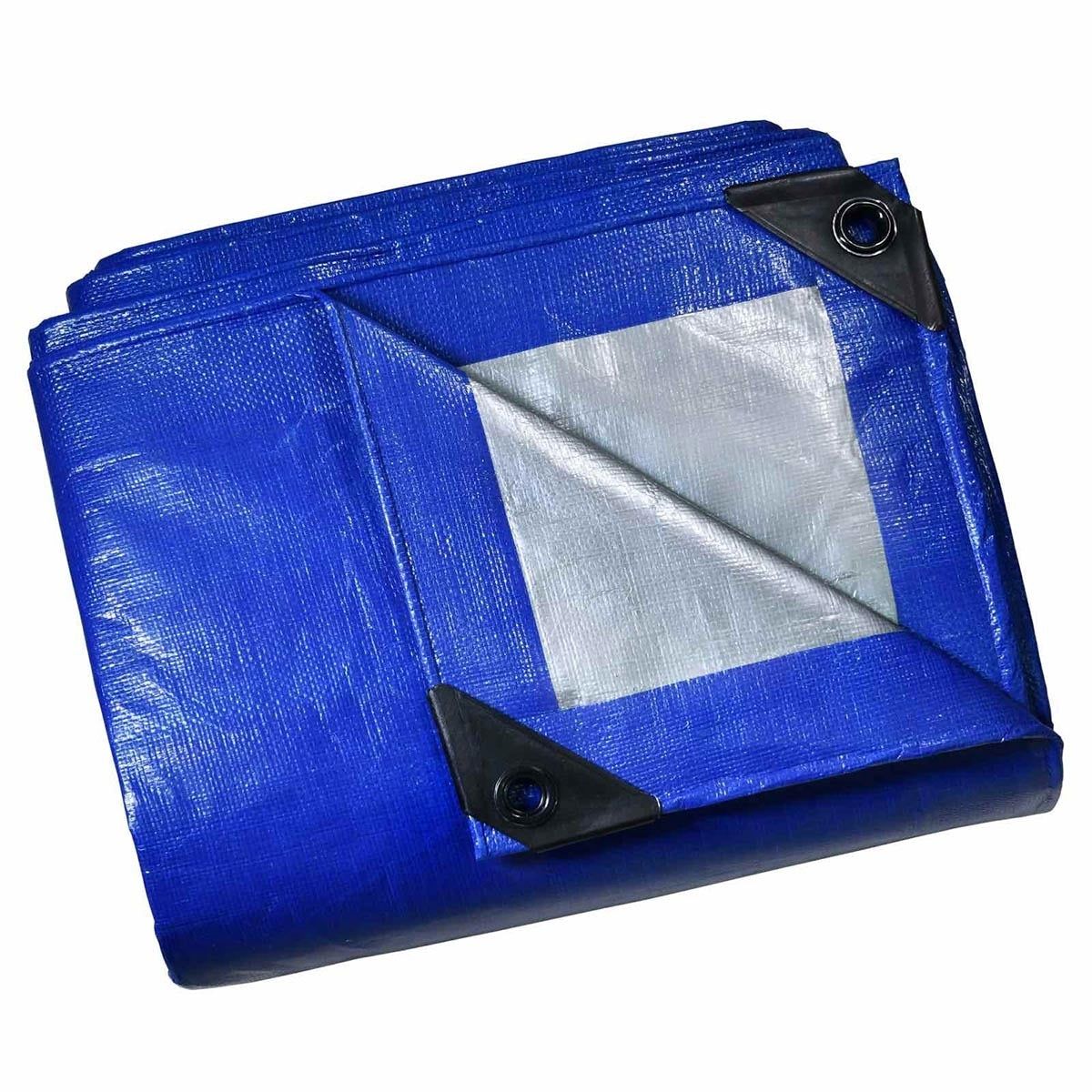 Heavy Duty Reversible Blue and Silver Tarpaulin, 2 Pack