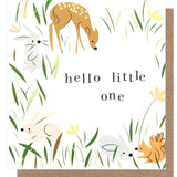 Hello Little One Woodland Critters New Baby Card