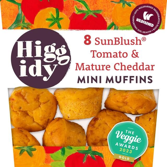Higgidy 8 Cheddar & Tomato Mini Muffins 160g