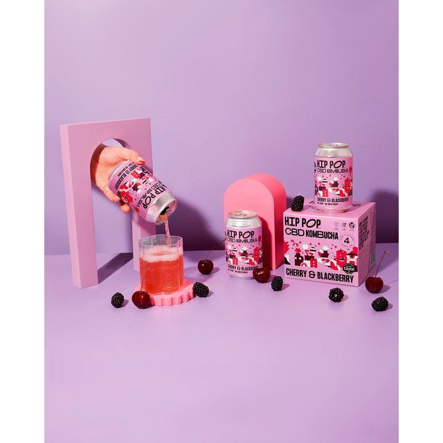 Hip Pop Cherry & Blackberry CBD Kombucha 4 x 330ml 4 x 330ml