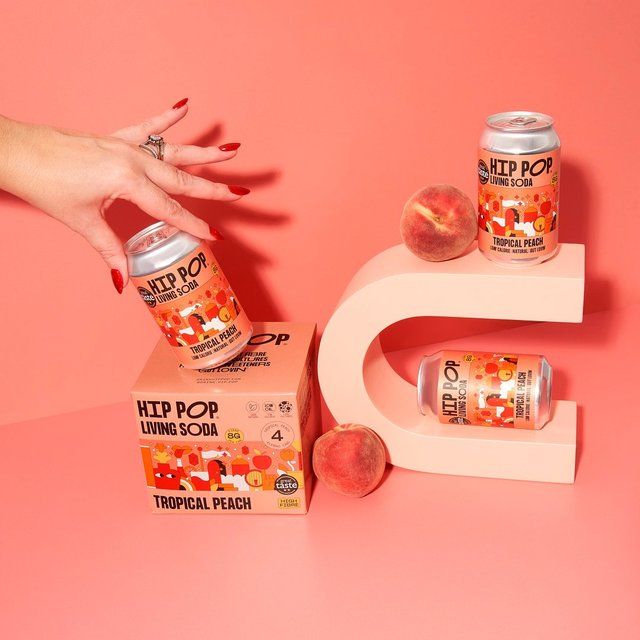 Hip Pop Tropical Peach Living Soda 4 x 330ml