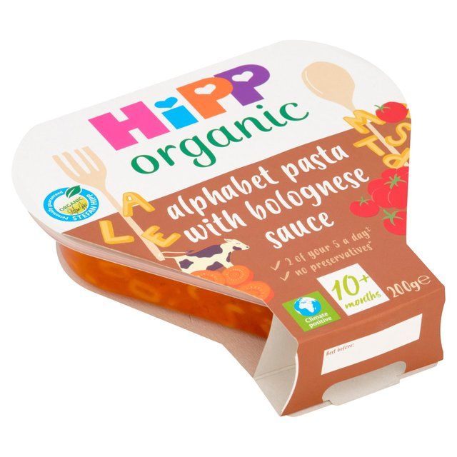 HiPP Organic Alphabet Pasta In Bolognese Sauce Toddler Tray Meal 10m+ 200g