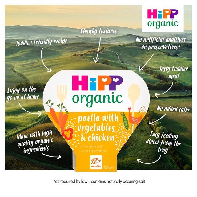 HiPP Organic Paella with Veg & Chicken Toddler Tray Meal 1-3 Years 230g