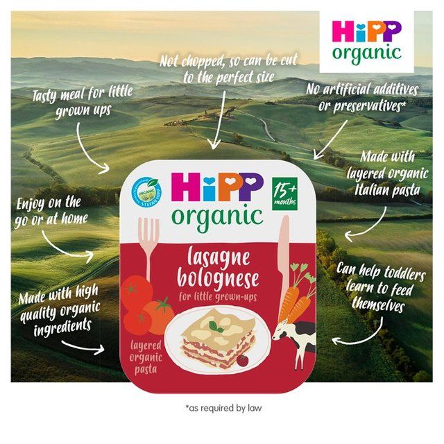 HiPP Organic Pasta Lasagne Bolognese Toddler Tray Meal 15m+ 250g
