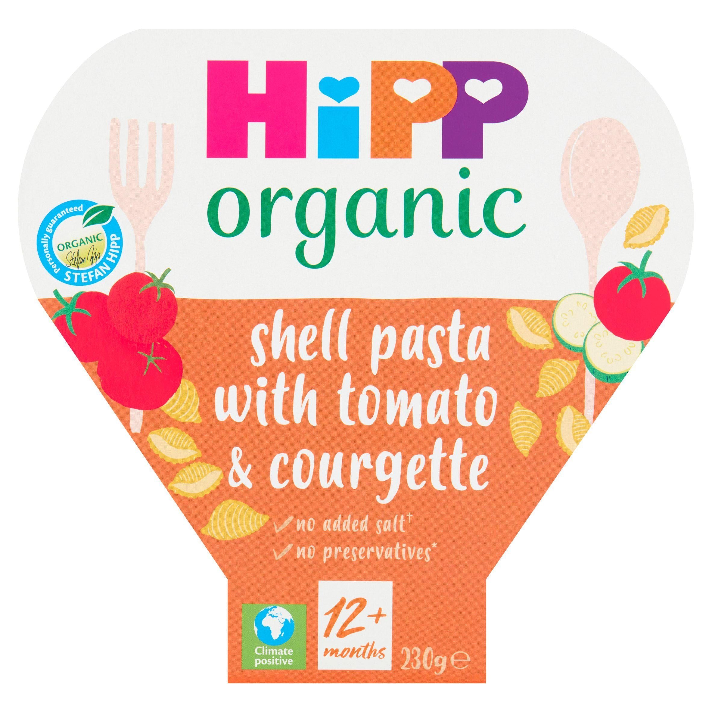 HiPP Organic Shell Pasta with Tomato & Courgette Toddler Tray Meal 1-3 Years 230g