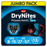 Huggies DryNites Boys Pyjama Pants 8-15 Yrs (27-57kg) Jumbo Pack 13 per pack