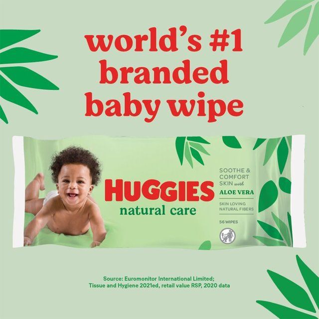 Huggies Natural Care 99% Water Baby Wipes Multipack 4 x 56 per pack