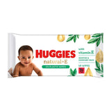 Huggies Natural Plus Vitamin E 0% Plastic Baby Wipes - 48 wipes