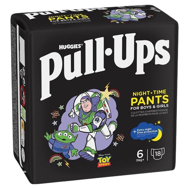 Huggies Pull-Ups Night Time Unisex Training Nappy Pants - Size 6 18 Pants 18 per pack