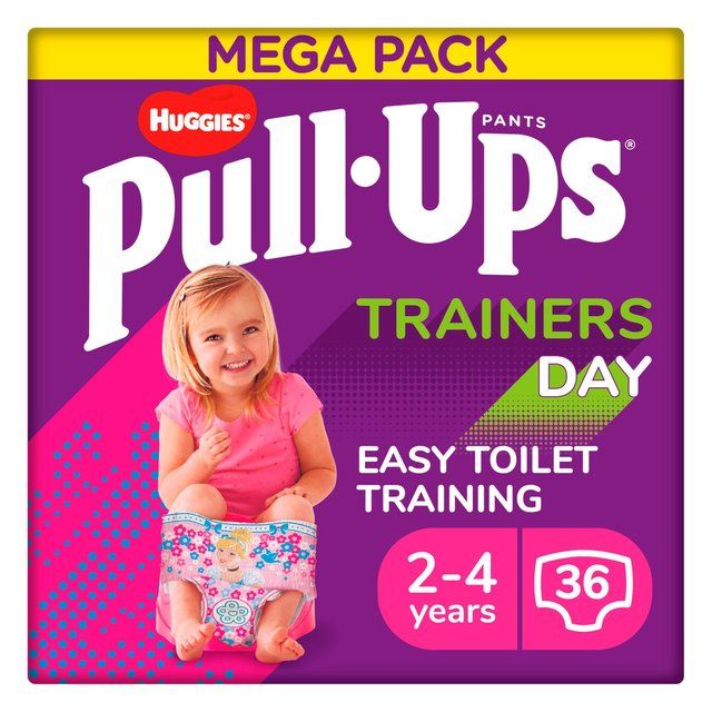 Huggies Pull-Ups Trainers Day Girls Nappy Pants Size 5-6+ (2-4 Yrs) 36 per pack