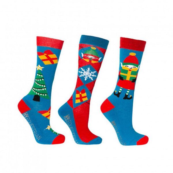 Hy Kids Jolly Elves Christmas Socks (Pack of 3) (8-12 Years)