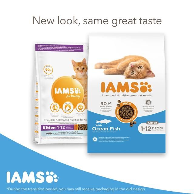 IAMS 1-12 Months Kitten Dry Cat Food Ocean Fish 3kg