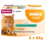 IAMS Delights Land & Sea Collection In Gravy Senior 7+ Years 8x85g