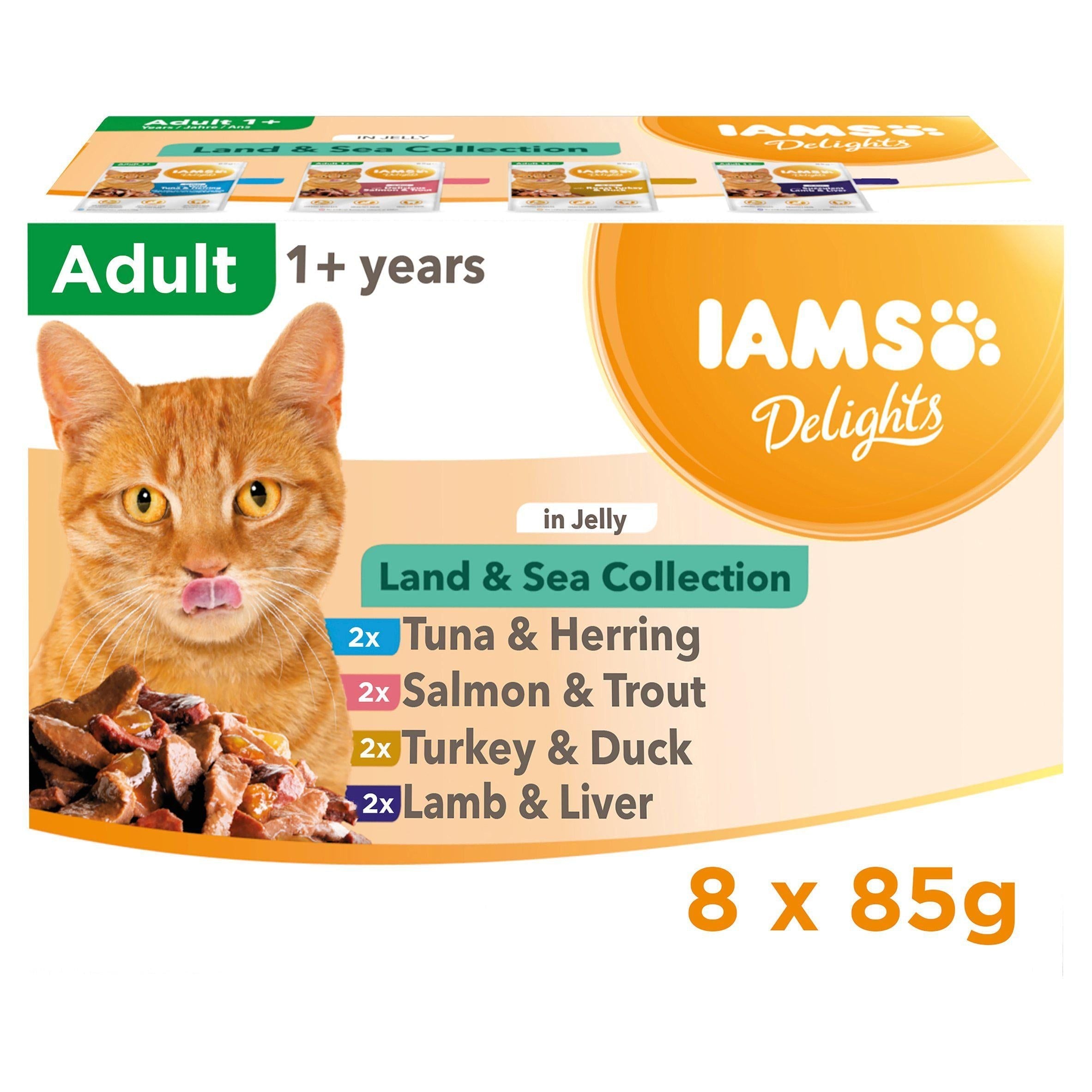 IAMS Delights Land & Sea Collection In Jelly Adult 1+ Years 8x85g