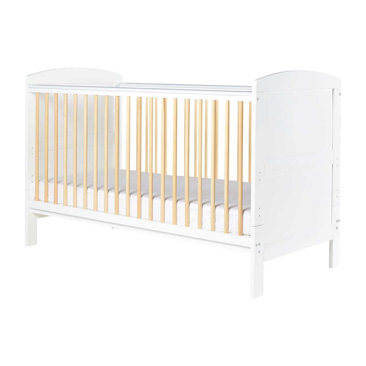 Ickle Bubba Coleby Classic Cot Bed and Sprung Mattress - Scandi White