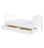 Ickle Bubba Coleby Classic Cot Bed, Under Drawer and Sprung Mattress - Scandi White