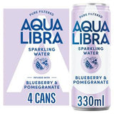 Aqua Libra Sparkling Water Blueberry & Pomegranate Drink 4 x 330ml
