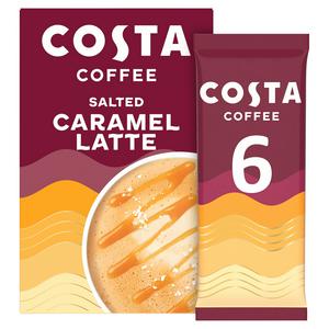 Costa Coffee Salted Caramel Latte Sachets Instant Coffee Beverage 6x17g