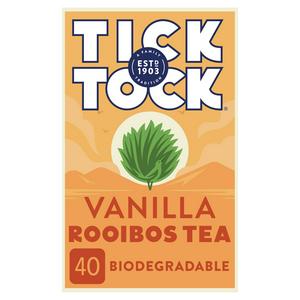 Tick Tock Rooibos Vanilla Tea 40 Tea Bags 80g (British brand)