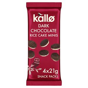 Kallo dark chocolate rice cake minis 4 x 21g, UK version