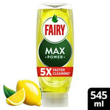 Fairy Max Power Washing Up Liquid Lemon 545ml