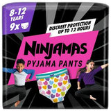 Pampers Ninjamas Pyjama Pants Girls Night Time Nappies 8-12 Years Pack 9