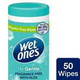 Wet Ones Be Gentle Antibacterial Hand Wipes Fragrance Free Aloe 50 Count