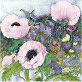 Woodmansterne Blank Greeting Card Anemone Watercolour Flowers 16.9cm x 16.6cm