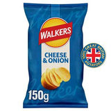 Walkers cheese & onion sharing crisps 150g (British brand)