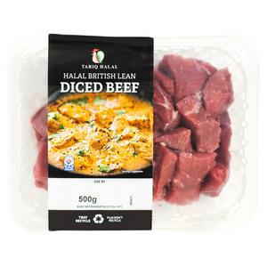 Tariq Halal lean diced beef 500g (British brand)