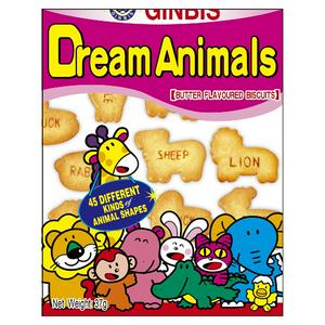 Ginbis Dream Animals butter biscuits 37g pack , UK version