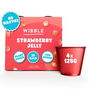 Wibble strawberry jelly pots 4 x 125g (British brand)