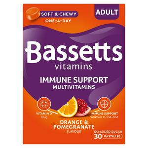 Bassetts Adult Immune Support Multivitamin Pastilles Orange Pomegranate Flavour 30